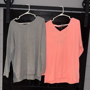 Women's Gray and Peach Sweaters-Set of 2